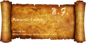 Mancsu Fedor névjegykártya